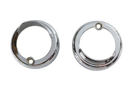 V-Twin Chrome Bullet Marker Lamp Visor with Built-in Visor - Part Number 70437VB