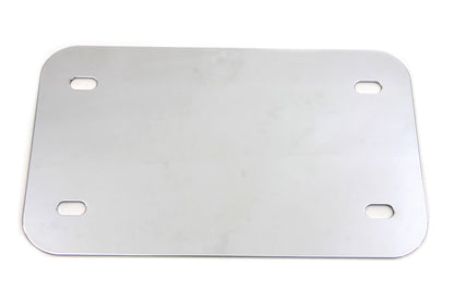 V-Twin Chrome License Plate Frame Backing Plate, Smooth Style, 7-5/8 x 4-5/8 Inches