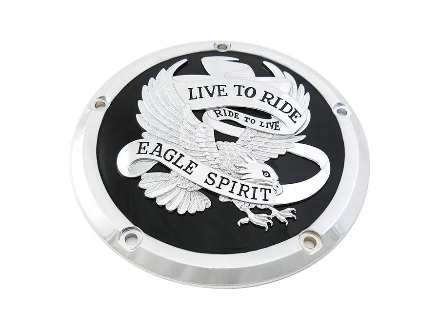 V-Twin Eagle Spirit Derby Cover Black for Harley Davidson FLT – Part 78021B by V-Twin