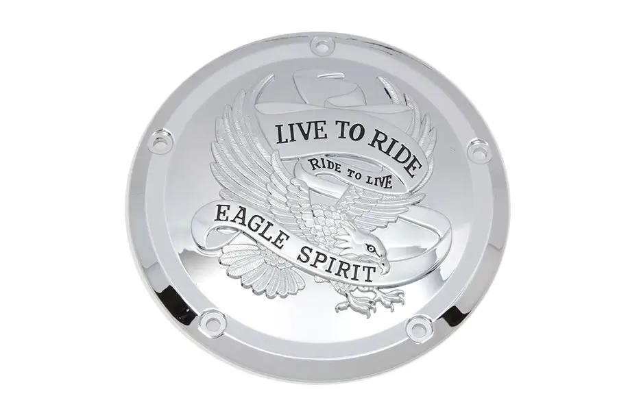 V-Twin Eagle Spirit Derby Cover Chrome for Harley Davidson FLT (2016-2025) by V-Twin