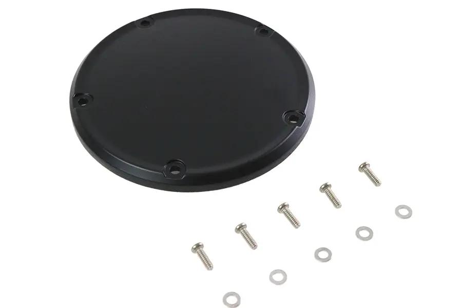V-Twin M8 Flat Black 5-Hole Smooth Derby Cover for Harley Davidson FLT (Part #78617F) by V-Twin