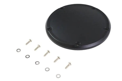V-Twin M8 Flat Black 5-Hole Smooth Derby Cover for Harley Davidson FLT (Part #78617F) by V-Twin