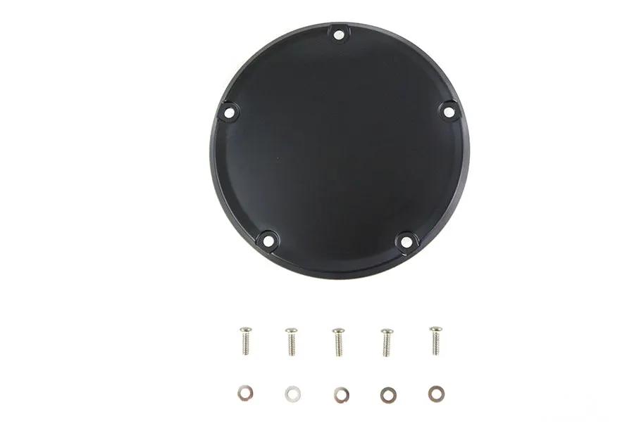 V-Twin M8 Flat Black 5-Hole Smooth Derby Cover for Harley Davidson FLT (Part #78617F) by V-Twin