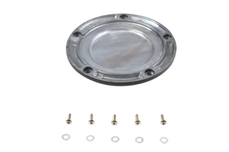 V-Twin M8 Flat Black 5-Hole Smooth Derby Cover for Harley Davidson FLT (Part #78617F) by V-Twin