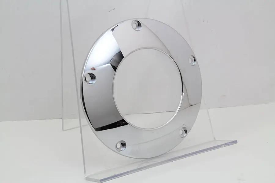 V-Twin Chrome 5-Hole C-Thru Derby Cover for Harley Davidson FXST Models by V-Twin