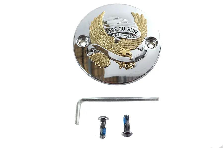 V-Twin M8 Ignition System Cover with Eagle Design for Harley Davidson FLT Models by V-Twin