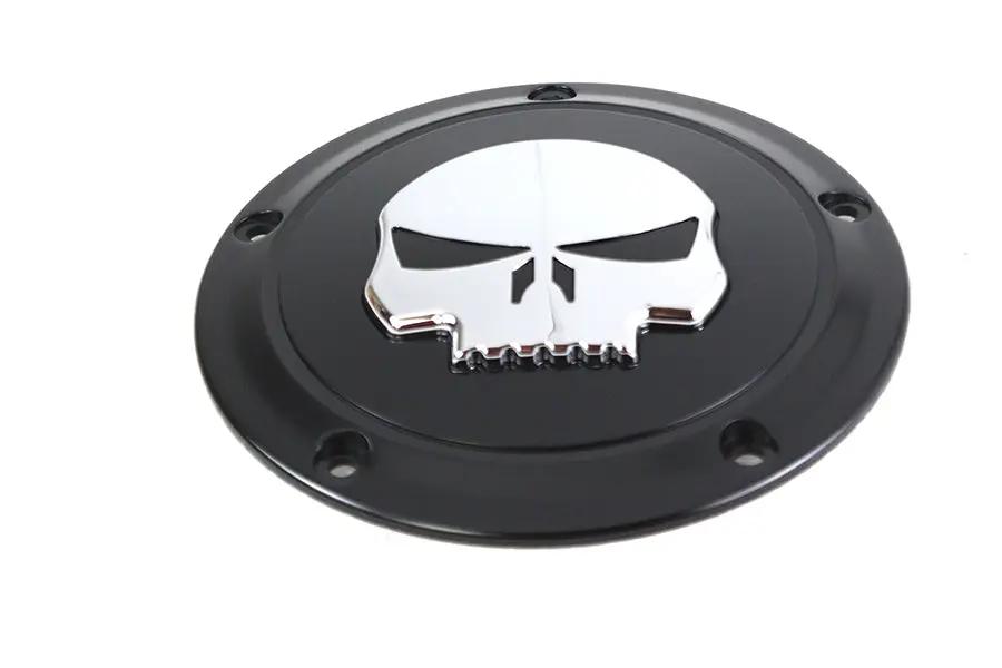 V-Twin Black 5 Hole Skull Derby Cover for Harley Davidson FXST by V-Twin