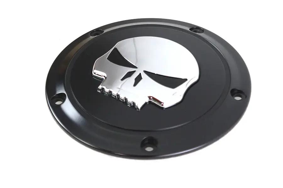 V-Twin Black 5 Hole Skull Derby Cover for Harley Davidson FXST by V-Twin