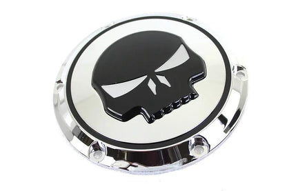 V-Twin Chrome 6-Hole Skull Derby Cover for Harley Davidson XL Models by V-Twin