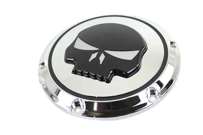 V-Twin Chrome 6-Hole Skull Derby Cover for Harley Davidson XL Models by V-Twin