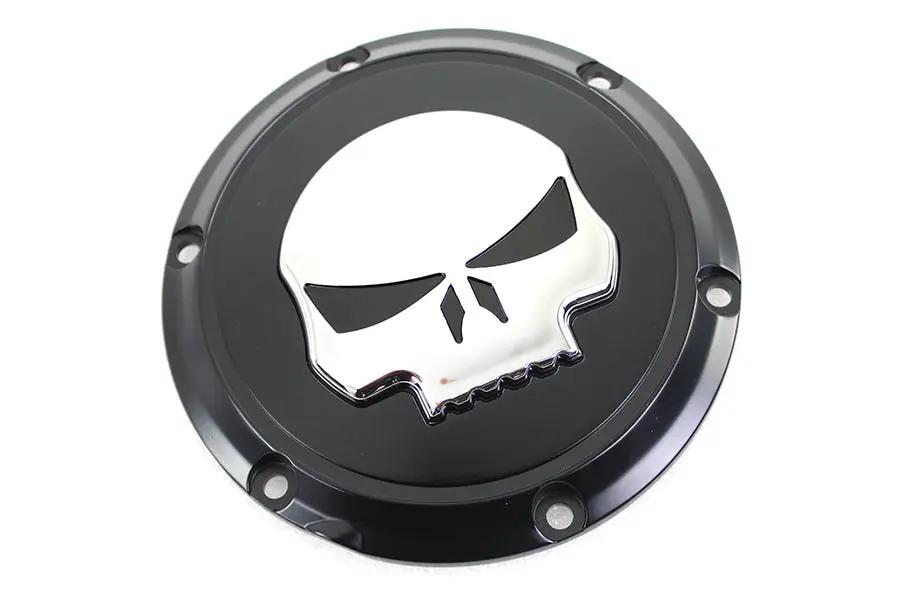 V-Twin Black 6 Hole Skull Derby Cover for Harley Davidson XL (Part #78286B) by V-Twin