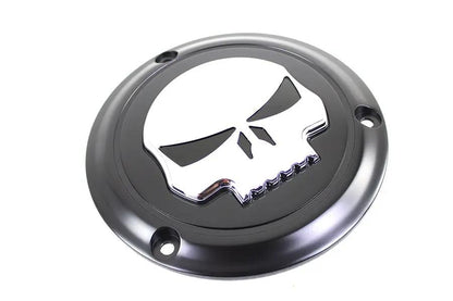 V-Twin Black 3-Hole Skull Derby Cover for Harley Davidson FL Models (Part #78287B) by V-Twin