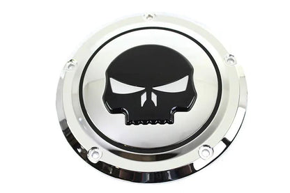 V-Twin Chrome 5 Hole Skull Derby Cover for Harley Davidson FLT Models by V-Twin