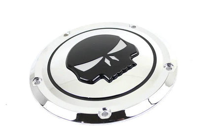 V-Twin Chrome 5 Hole Skull Derby Cover for Harley Davidson FLT Models by V-Twin
