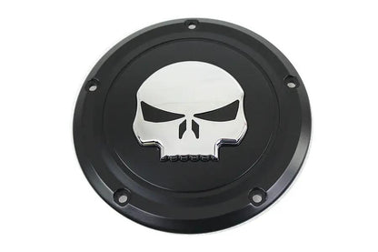 V-Twin Black 5 Hole Skull Derby Cover for Harley Davidson FLT Models by V-Twin