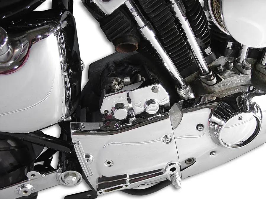 V-Twin Starter Cover Chrome 1-Piece for Harley Davidson XL Models by V-Twin