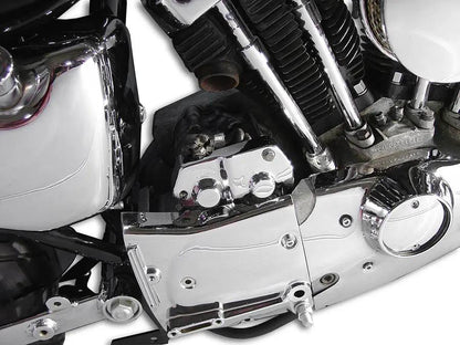 V-Twin Starter Cover Chrome 1-Piece for Harley Davidson XL Models by V-Twin
