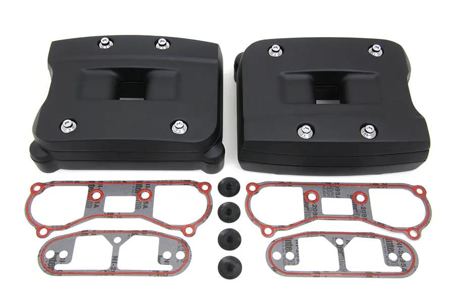 V-Twin Black Rocker Box Cover Set for Harley Davidson FXST and FLT Models by V-Twin