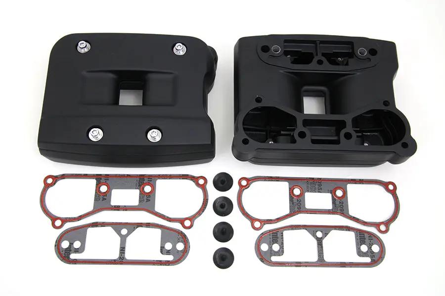 V-Twin Black Rocker Box Cover Set for Harley Davidson FXST and FLT Models by V-Twin