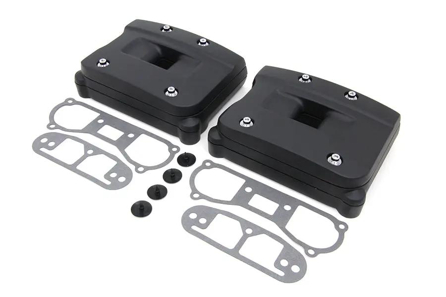 V-Twin Black Rocker Box Cover Set for Harley Davidson FXST and FLT Models by V-Twin