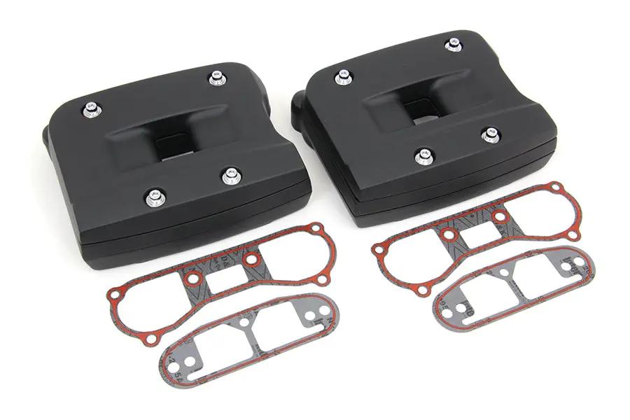 V-Twin Black Rocker Box Cover Set for Harley Davidson FXST and FLST Models - Part 78260B by V-Twin