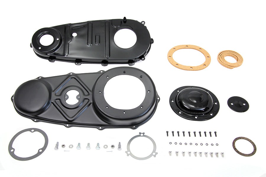 V-Twin Black Primary Cover Kit for Harley Davidson FL Models