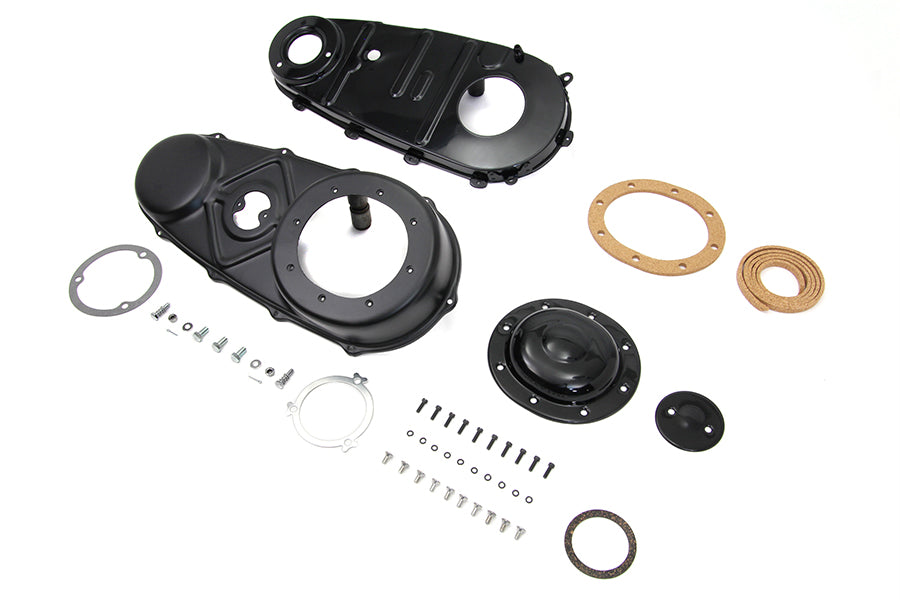 V-Twin Black Primary Cover Kit for Harley Davidson FL Models