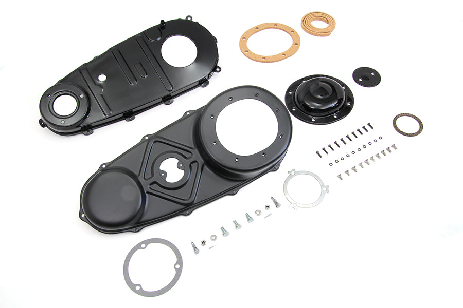 V-Twin Black Primary Cover Kit for Harley Davidson FL Models