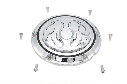 V-Twin Chrome 6-Hole Flame Derby Cover for Harley Davidson XL (2004-2013) by V-Twin