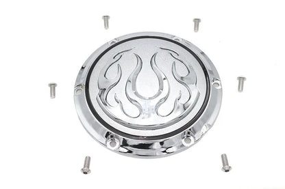 V-Twin Chrome 6-Hole Flame Derby Cover for Harley Davidson XL (2004-2013) by V-Twin
