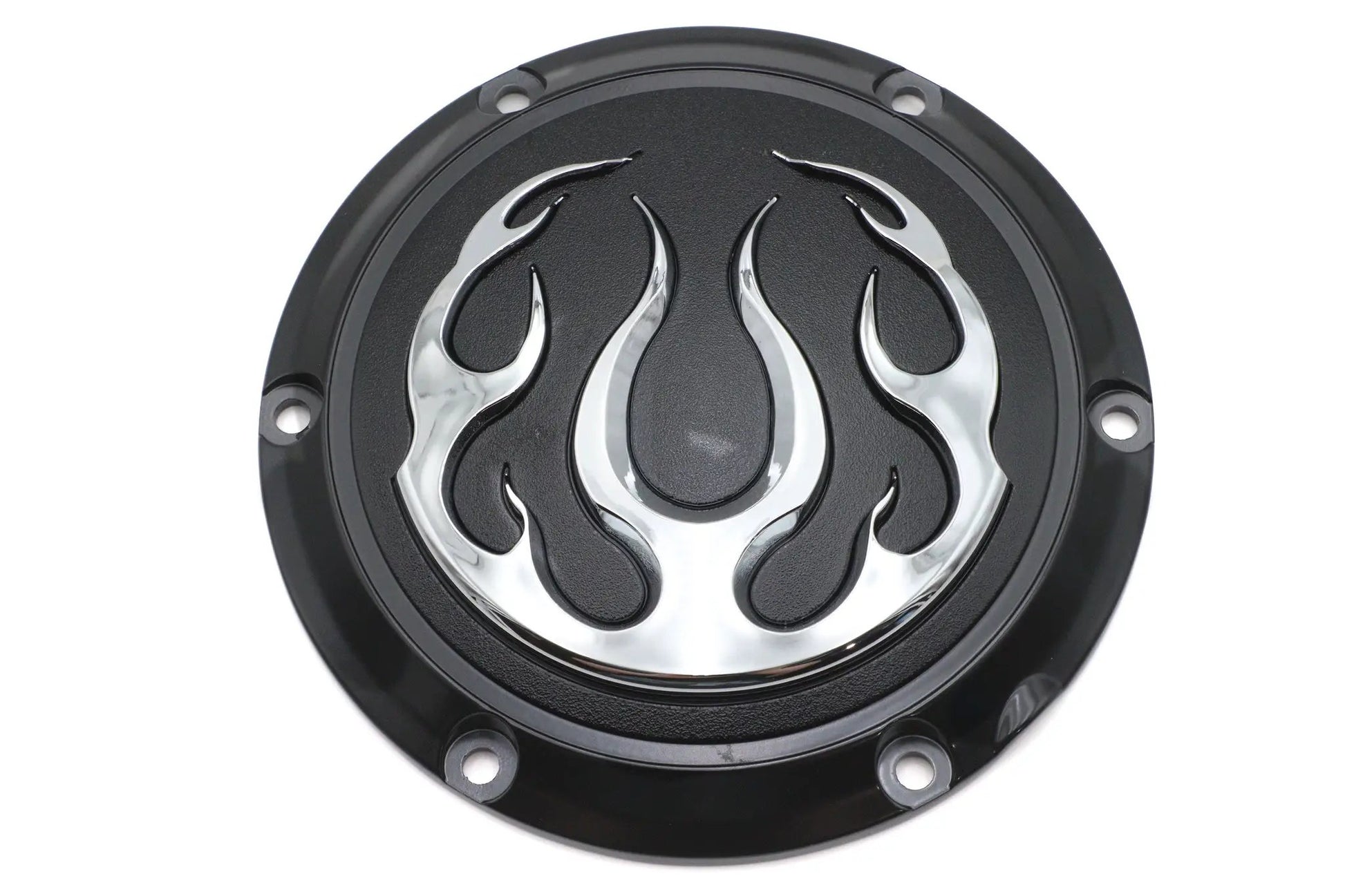 V-Twin Black 6-Hole Flame Derby Cover for Harley Davidson XL (2004-2013) by V-Twin