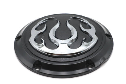 V-Twin Black 6-Hole Flame Derby Cover for Harley Davidson XL (2004-2013) by V-Twin