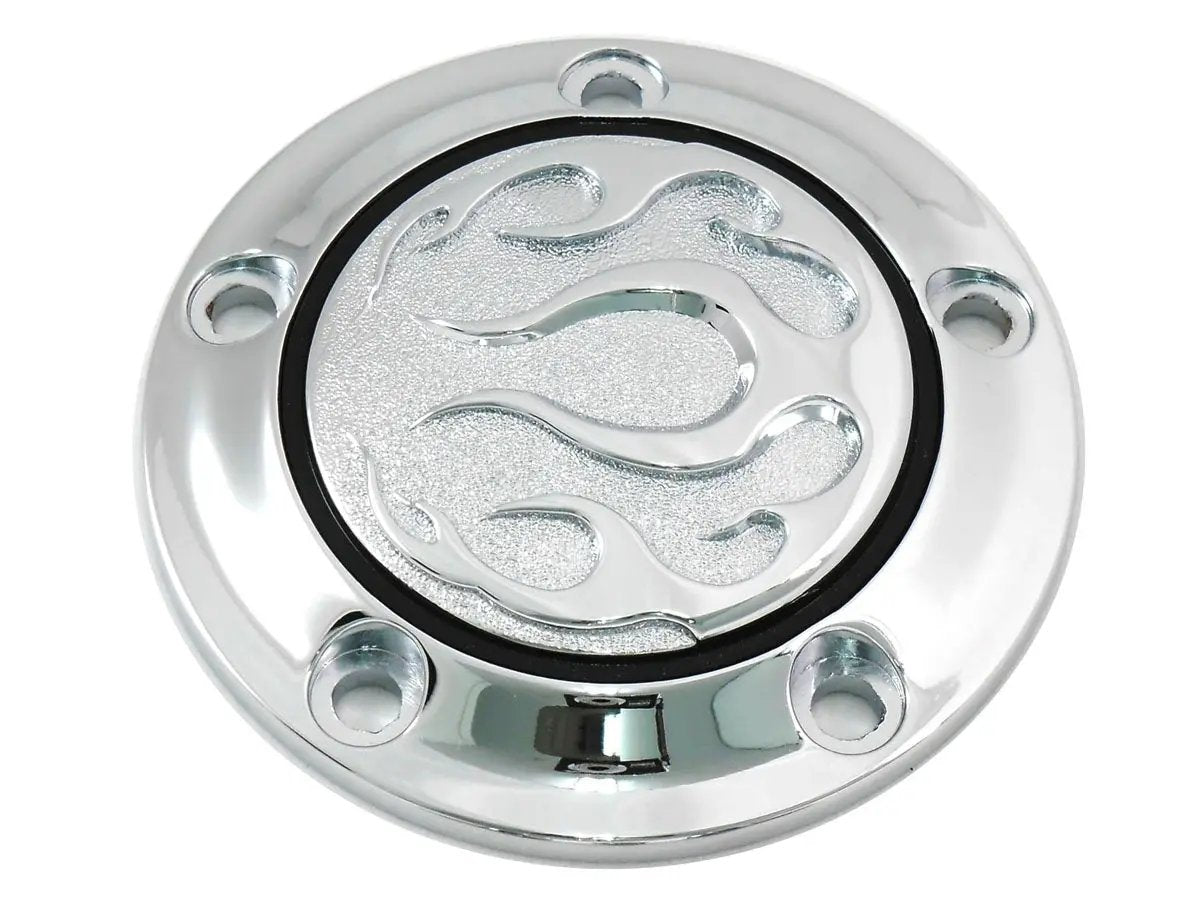 V-Twin Chrome 5-Hole Flame Point Cover for Harley Davidson FXST (1999-2008) by V-Twin