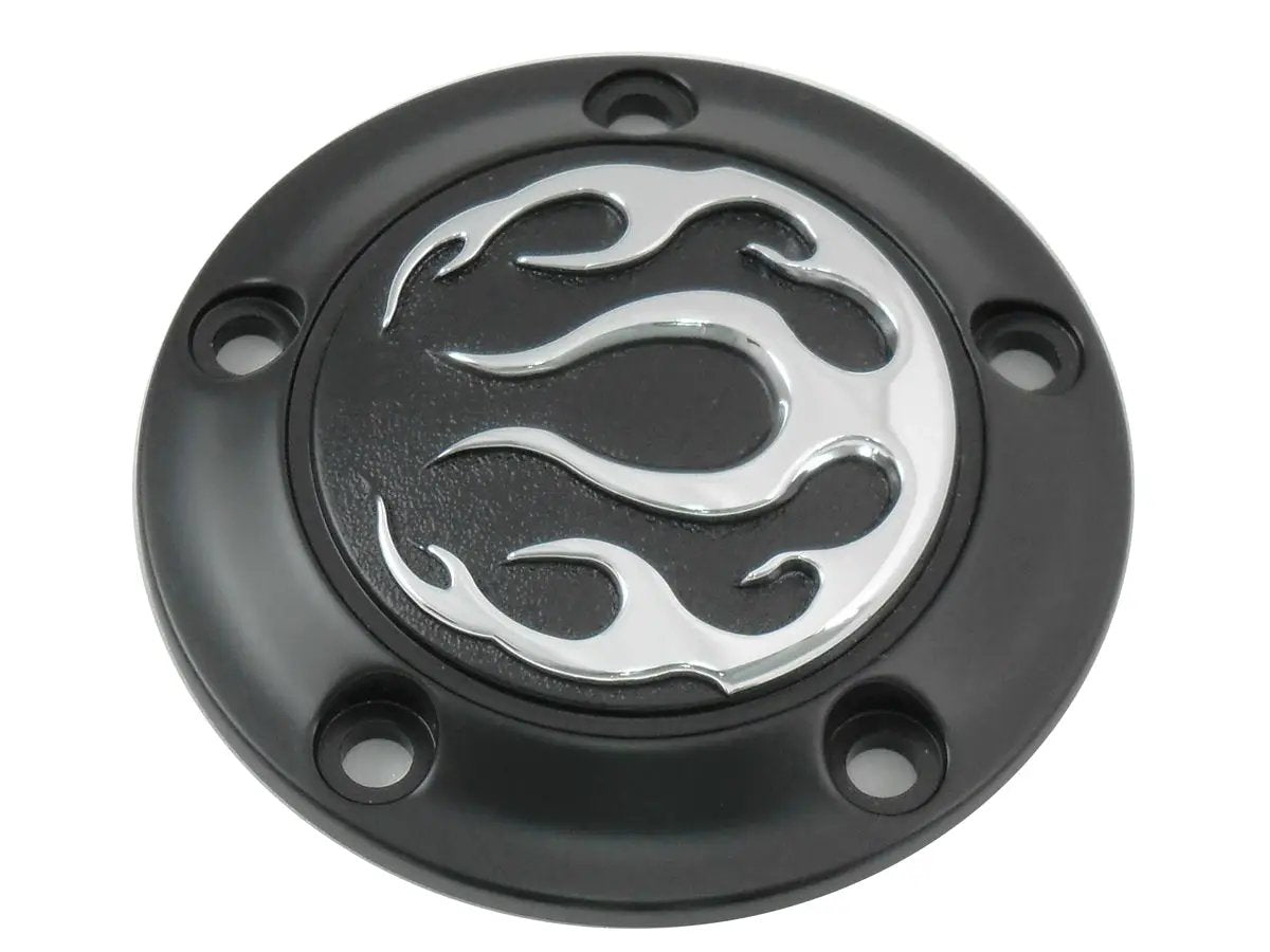 V-Twin Black 5-Hole Flame Point Cover for Harley Davidson FLST Models by V-Twin