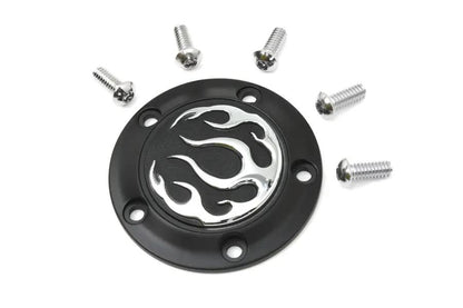 V-Twin Black 5-Hole Flame Point Cover for Harley Davidson FLST Models by V-Twin