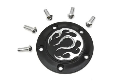 V-Twin Black 5-Hole Flame Point Cover for Harley Davidson FLST Models by V-Twin