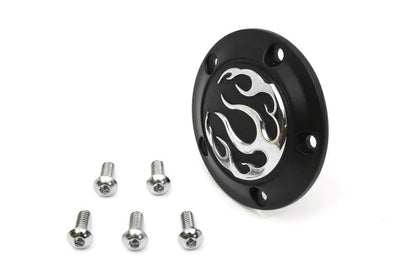 V-Twin Black 5-Hole Flame Point Cover for Harley Davidson FLST Models by V-Twin