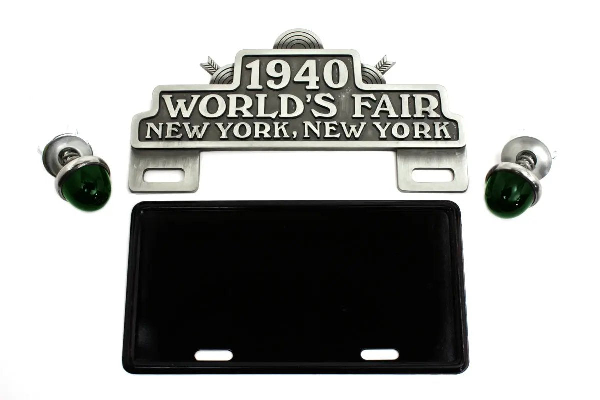 V-Twin World's Fair License Plate Topper Kit with Frame and Reflector by V-Twin