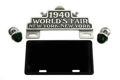 V-Twin World's Fair License Plate Topper Kit with Frame and Reflector by V-Twin