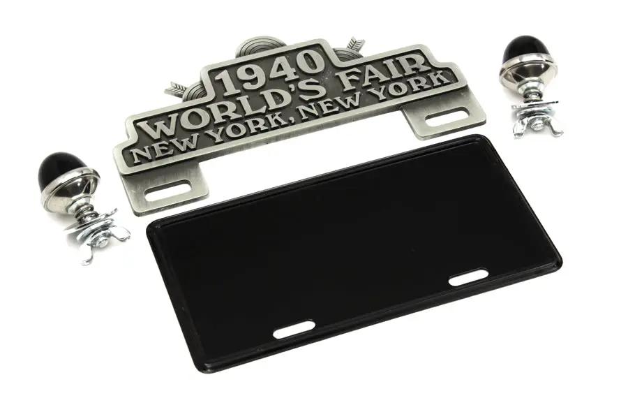 V-Twin World's Fair License Plate Topper Kit with Frame and Reflector by V-Twin