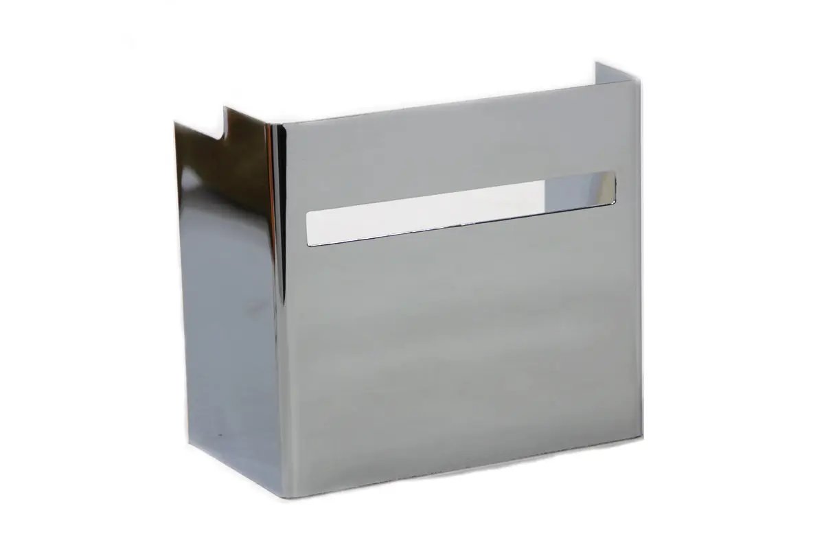 V-Twin Chrome Battery Side Cover with Single Slot View Hole for Harley Davidson FX and XLCH Models by V-Twin