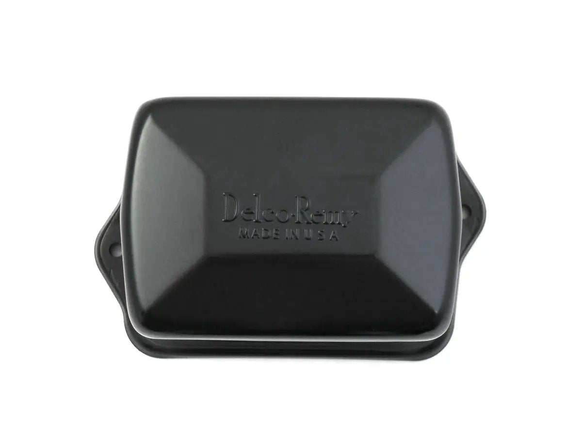 V-Twin Black 12 Volt Delco Remy Regulator Cover for Harley Davidson FL & XL Models by V-Twin