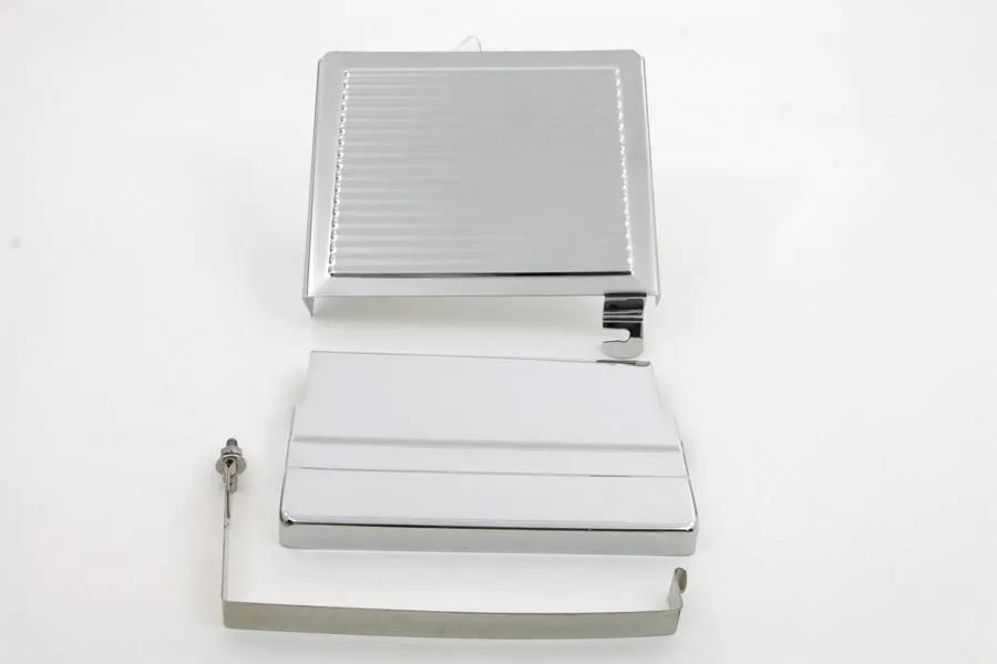 V-Twin Chrome Ribbed Battery Cover Kit for Harley Davidson FL (1965-1969) by V-Twin