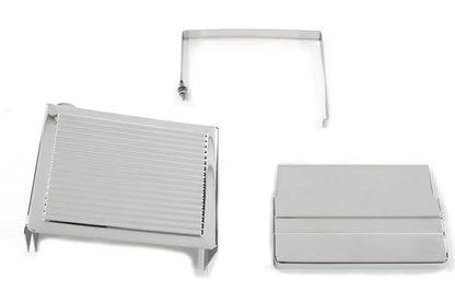 V-Twin Chrome Ribbed Battery Cover Kit for Harley Davidson FLH Models by V-Twin