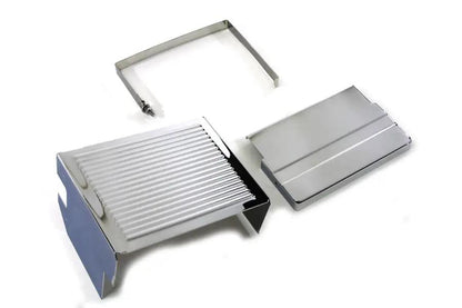 V-Twin Chrome Ribbed Battery Cover Kit for Harley Davidson FLH Models by V-Twin
