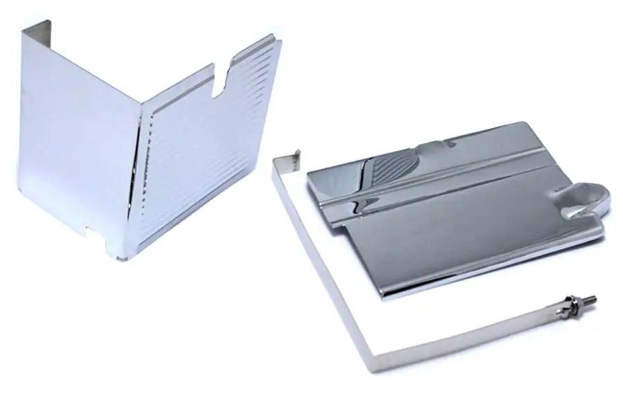 V-Twin Battery Cover Kit Chrome Ribbed for Harley Davidson XLH Models by V-Twin