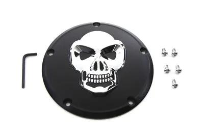 V-Twin Black Derby Cover with Chrome Skull for Harley Davidson FXST (1999-2008) by V-Twin