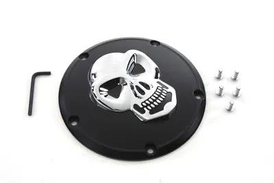 V-Twin Black Derby Cover with Chrome Skull for Harley Davidson FXST (1999-2008) by V-Twin