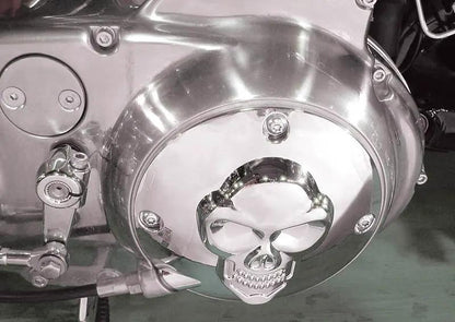 V-Twin Chrome Skull Clutch Inspection Cover for Harley Davidson XL Models (Part #33-0063) by V-Twin