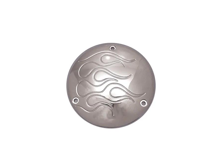 V-Twin Chrome Flame Derby Cover for Harley Davidson FL Models (Part #74833) by V-Twin
